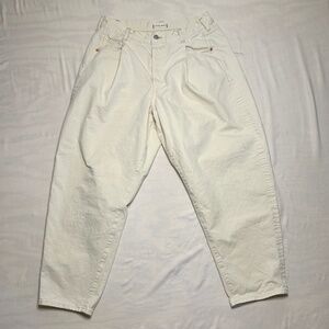 American Eagle Outfitters Cream Wide Leg Jeans